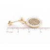 Серьги Xuping TTM Stainless Steel цвет 14K пусеты Круглые подвески с резным узором и цирконием фото №2 Серьги Xuping TTM Stainless Steel цвет 14K пусеты Круглые подвески с резным узором и цирконием фото №2