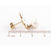 Серьги Xuping TTM Stainless Steel цвет 14K пусеты Белые цветочки с эмалью и жемчужинами фото №2