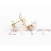 Серьги Xuping TTM Stainless Steel цвет 14K пусеты Белые цветочки с жемчужинами фото №2