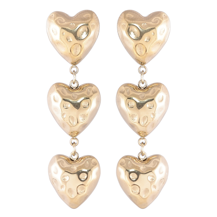 Серьги Xuping TTM Stainless Steel цвет 14K пусеты Подвески из сердечек фото №11