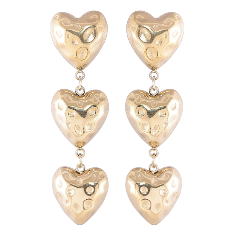 Серьги Xuping TTM Stainless Steel цвет 14K пусеты Подвески из сердечек фото №1