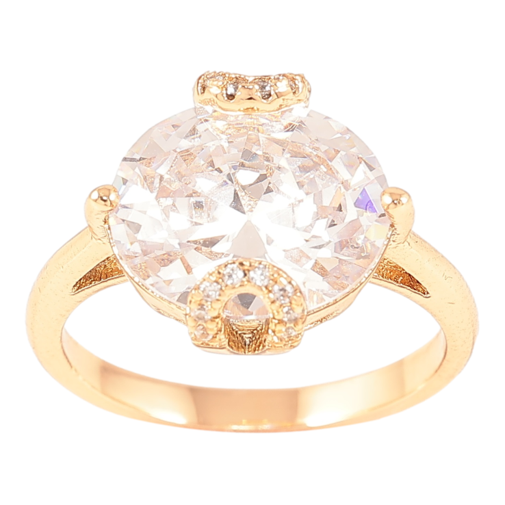 Кольцо Xuping Позолота 18K Фианит в декоративной оправе фото №5 Кольцо Xuping Позолота 18K Фианит в декоративной оправе фото №5
