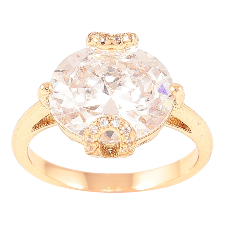 Кольцо Xuping Позолота 18K Фианит в декоративной оправе фото №14