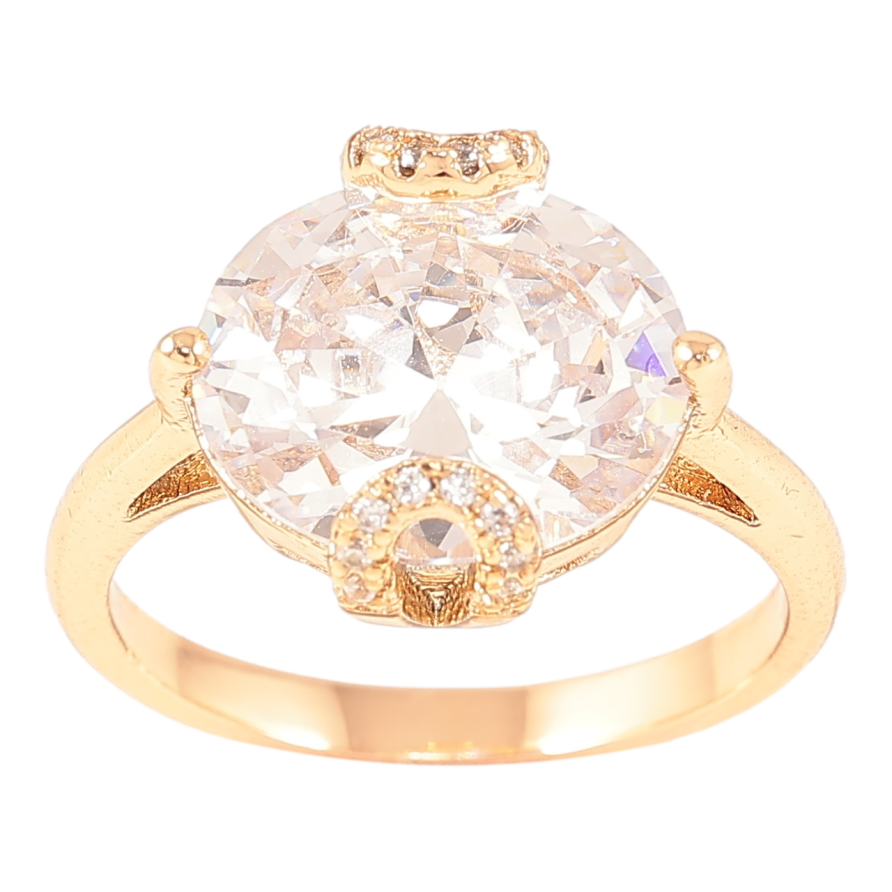 Каблучка Xuping Позолота 18K «Фіаніт у декоративній оправі» фото №1