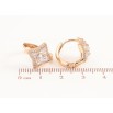 Серьги Xuping Позолота 18K колечки Ромбы с цирконием фото №2 Серьги Xuping Позолота 18K колечки Ромбы с цирконием фото №2