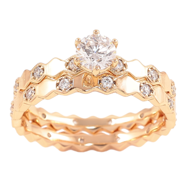 Кольцо Xuping Позолота 18K Двойное с цирконием фото №17 Кольцо Xuping Позолота 18K Двойное с цирконием фото №17