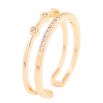 Кольцо Xuping Позолота 18K Двойная шинка с цирконием фото №2 Кольцо Xuping Позолота 18K Двойная шинка с цирконием фото №2