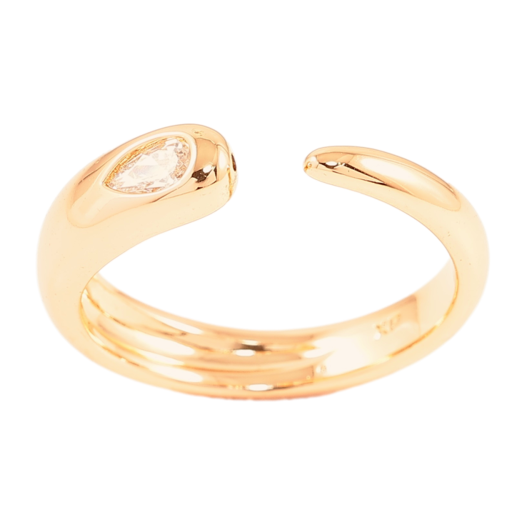 Кольцо Xuping Позолота 18K Разъемная шинка с фианитом фото №11