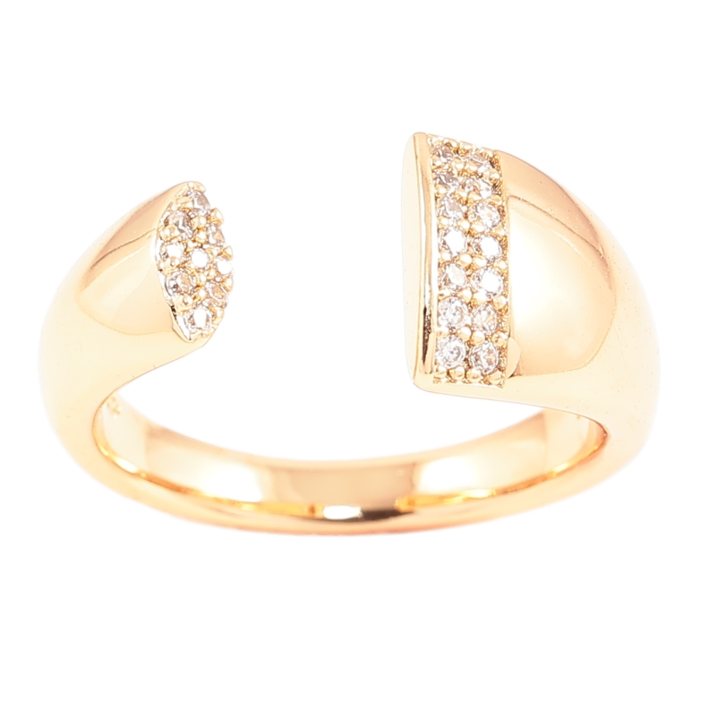Каблучка Xuping Позолота 18K «Роз'ємна шинка з цирконієм» фото №1 Каблучка Xuping Позолота 18K «Роз'ємна шинка з цирконієм» фото №1