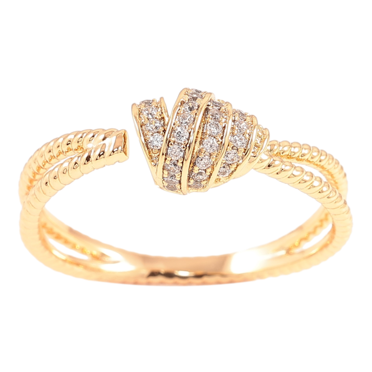 Кольцо Xuping Позолота 18K Узелок с цирконием фото №3 Кольцо Xuping Позолота 18K Узелок с цирконием фото №3