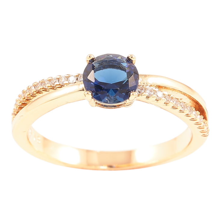 Кольцо Xuping Позолота 18K Синий фианит с дорожками циркония фото №17 Кольцо Xuping Позолота 18K Синий фианит с дорожками циркония фото №17