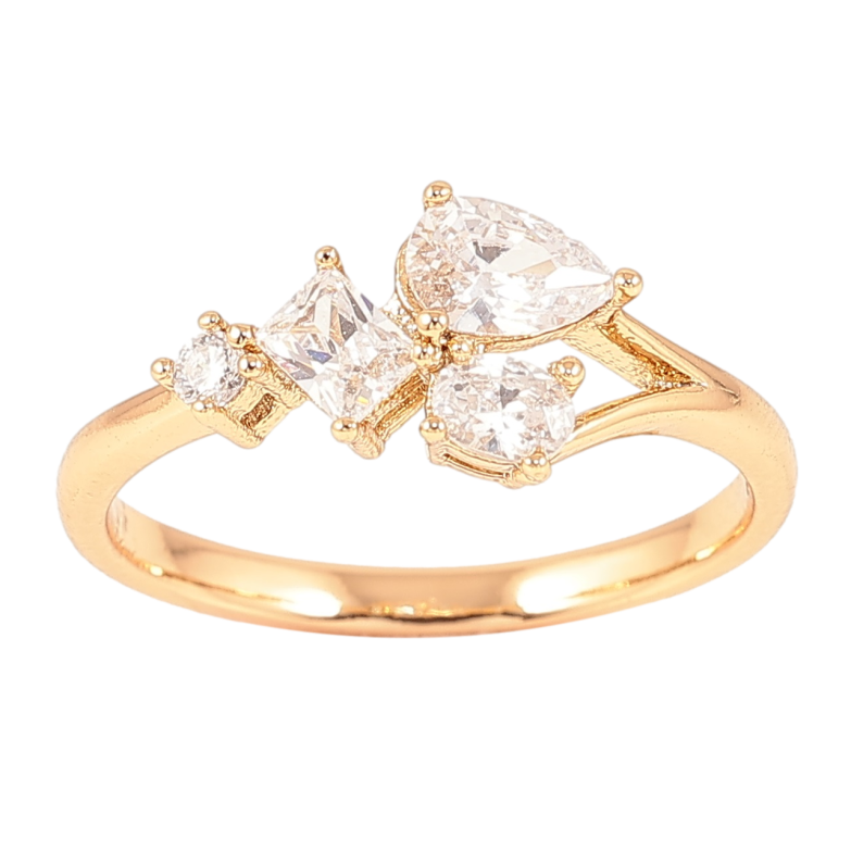 Кольцо Xuping Позолота 18K Узор из циркония фото №1 Кольцо Xuping Позолота 18K Узор из циркония фото №1