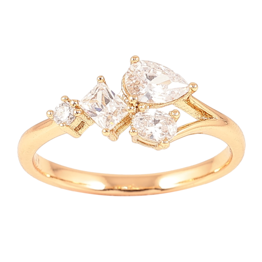 Кольцо Xuping Позолота 18K Узор из циркония фото №1 Кольцо Xuping Позолота 18K Узор из циркония фото №1