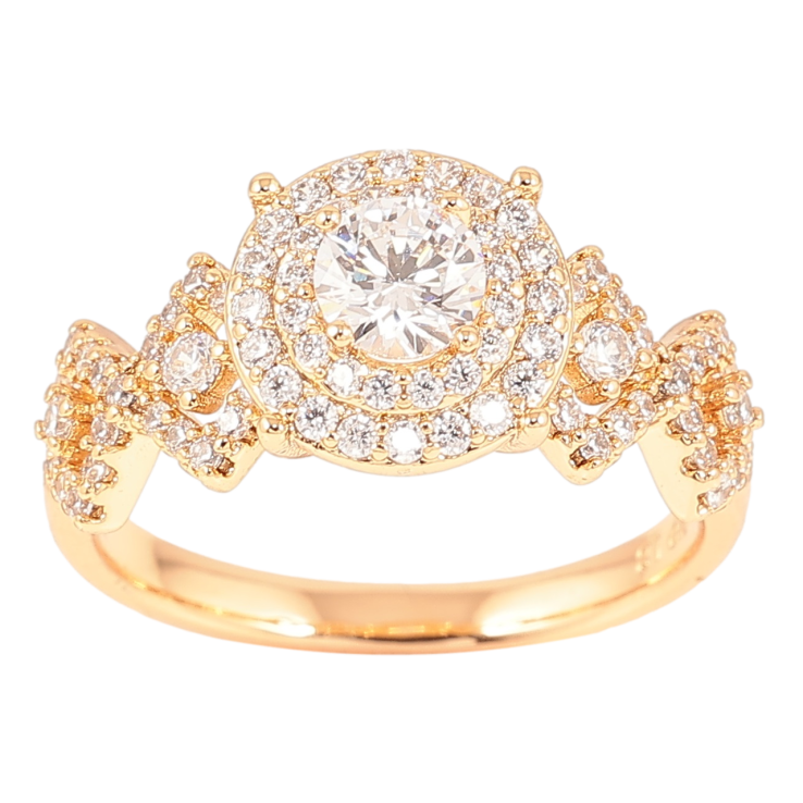 Кольцо Xuping Позолота 18K Инкрустация цирконием фото №14