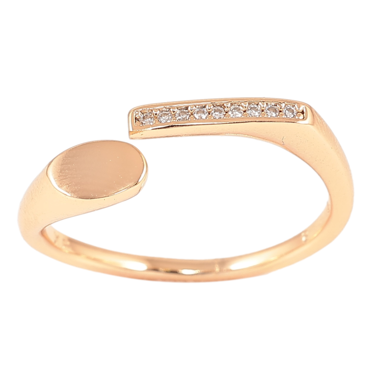 Кольцо Xuping Позолота 18K Узор с дорожкой циркония фото №12
