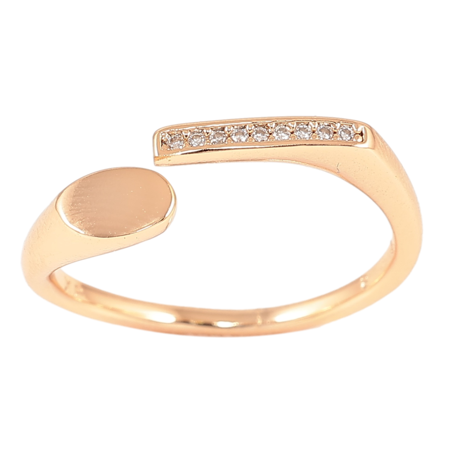 Кольцо Xuping Позолота 18K Узор с дорожкой циркония фото №1