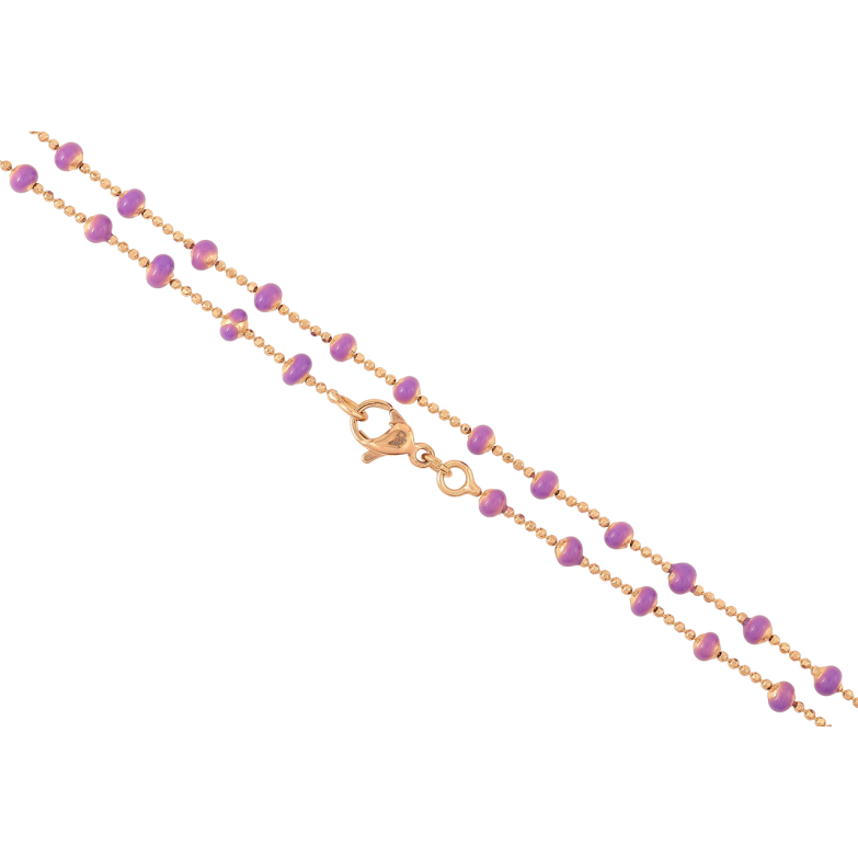 Ланцюжок Xuping Позолота 18K Плетіння Перлина з бузковими намистинами» довжина 45см х 1мм фото №4 Ланцюжок Xuping Позолота 18K Плетіння Перлина з бузковими намистинами» довжина 45см х 1мм фото №4