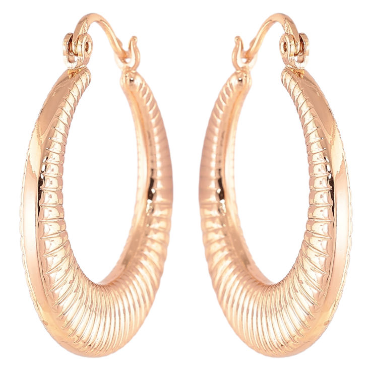 Серьги Xuping Позолота 18K кольца (конго) Декоративный узор ø 3см фото №18