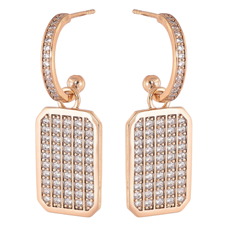 Серьги Xuping Позолота 18K пусеты Подвески с инкрустацией цирконием 2 в 1 фото №22