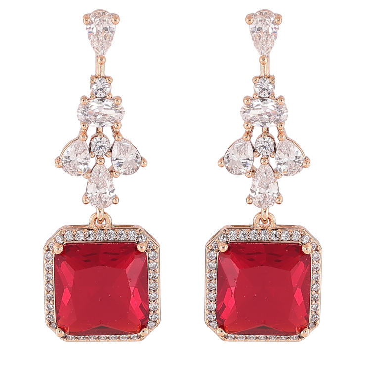 Серьги Xuping Позолота 18K пусеты Изящные подвески с цирконием и красными фианитами фото №15 Серьги Xuping Позолота 18K пусеты Изящные подвески с цирконием и красными фианитами фото №15