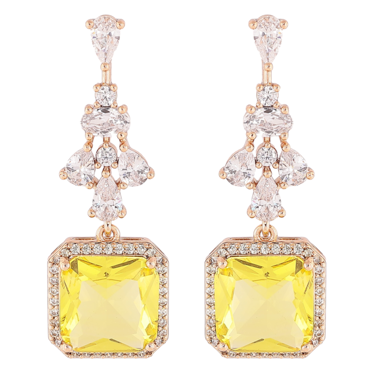 Серьги Xuping Позолота 18K пусеты Изящные подвески с цирконием и желтыми фианитами фото №16 Серьги Xuping Позолота 18K пусеты Изящные подвески с цирконием и желтыми фианитами фото №16