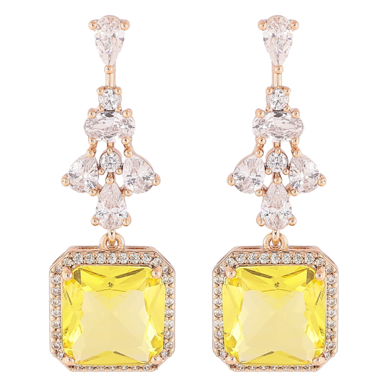 Серьги Xuping Позолота 18K пусеты Изящные подвески с цирконием и желтыми фианитами фото №1 Серьги Xuping Позолота 18K пусеты Изящные подвески с цирконием и желтыми фианитами фото №1