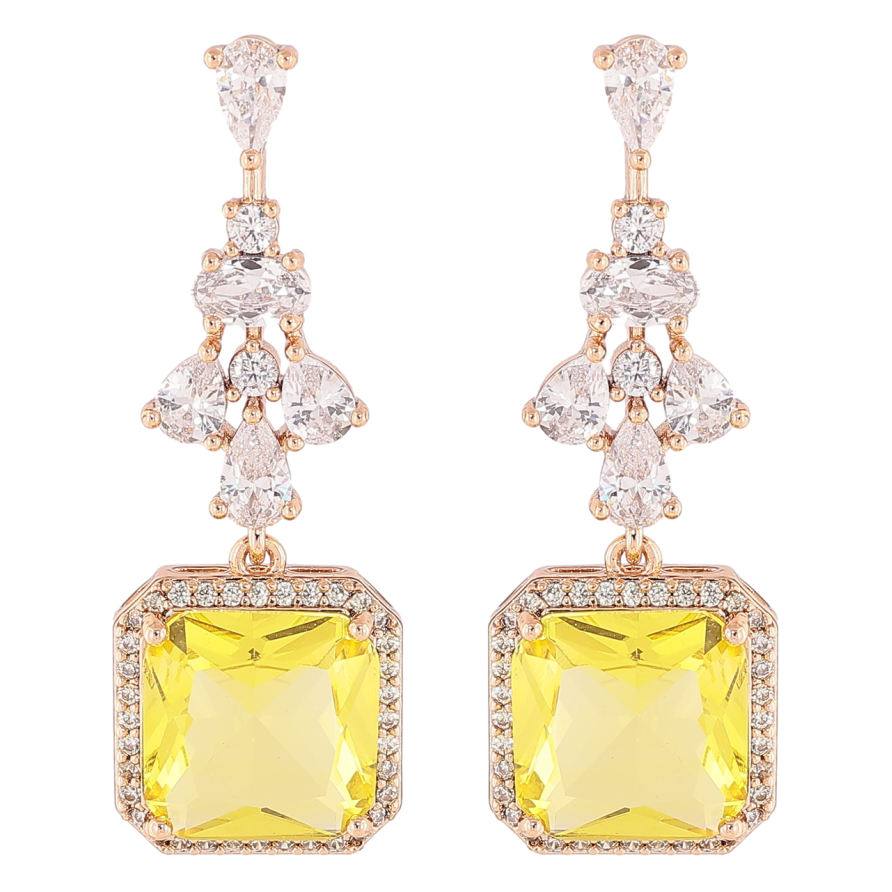 Серьги Xuping Позолота 18K пусеты Изящные подвески с цирконием и желтыми фианитами фото №1 Серьги Xuping Позолота 18K пусеты Изящные подвески с цирконием и желтыми фианитами фото №1