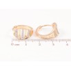Серьги Xuping Позолота 18K + Родий колечки Узор с дорожками циркония фото №2