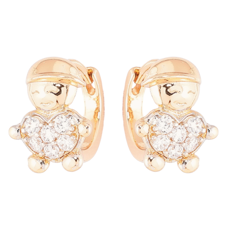 Серьги Xuping Позолота 18K + Родий колечки Человечки с сердечками фото №16 Серьги Xuping Позолота 18K + Родий колечки Человечки с сердечками фото №16
