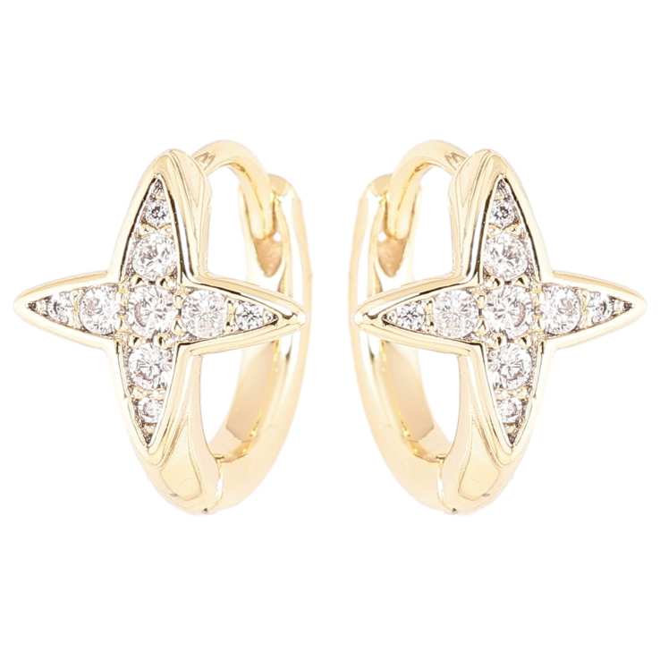 Сережки Xuping Позолота 14K колечка «Зірки з цирконієм» фото №9