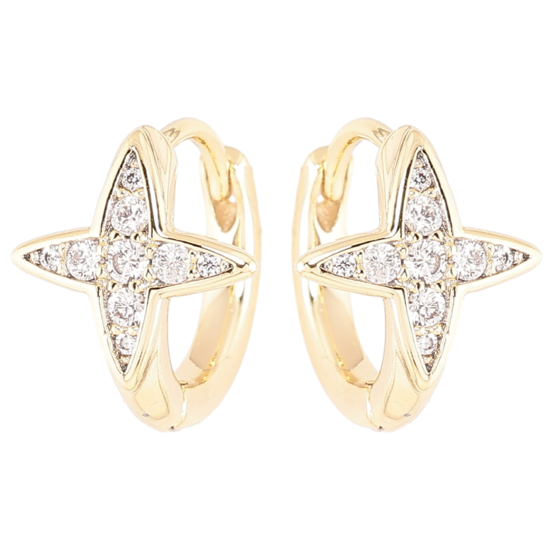 Сережки Xuping Позолота 14K колечка «Зірки з цирконієм» фото №1