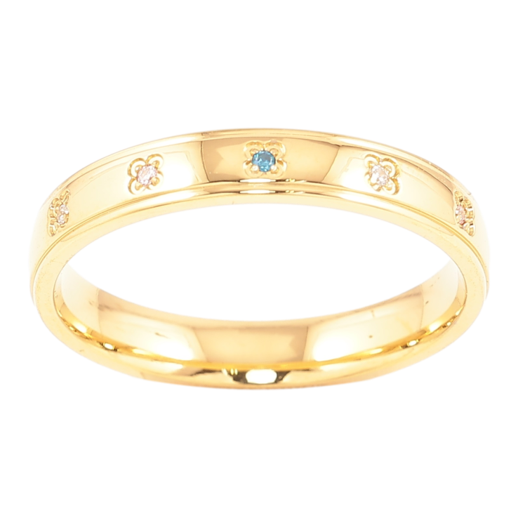 Кольцо Xuping Позолота 14K Цветочный узор с цветным цирконием, шир. 3.4мм фото №7