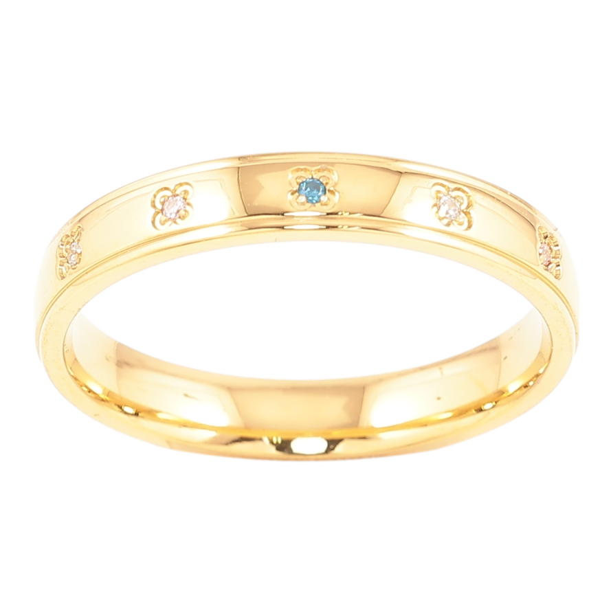 Кольцо Xuping Позолота 14K Цветочный узор с цветным цирконием, шир. 3.4мм фото №1 Кольцо Xuping Позолота 14K Цветочный узор с цветным цирконием, шир. 3.4мм фото №1