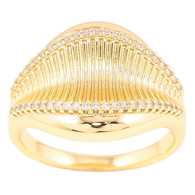 Кольцо Xuping Позолота 14K Декоративный узор с дорожками циркония фото №9