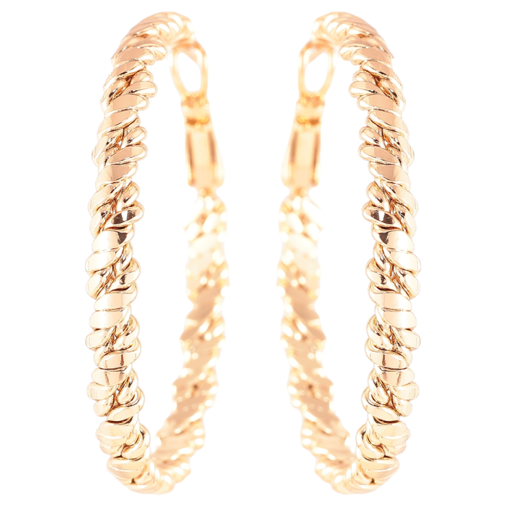 Серьги Xuping Позолота 18K кольца (конго) Декоративный узор ø 4см фото №15