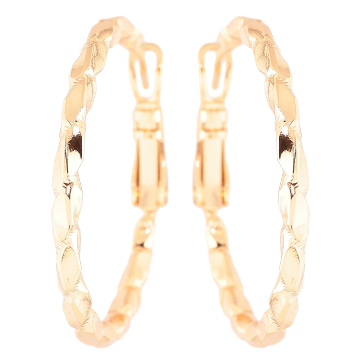 Серьги Xuping Позолота 18K кольца (конго) Декоративный узор ø 3см фото №21