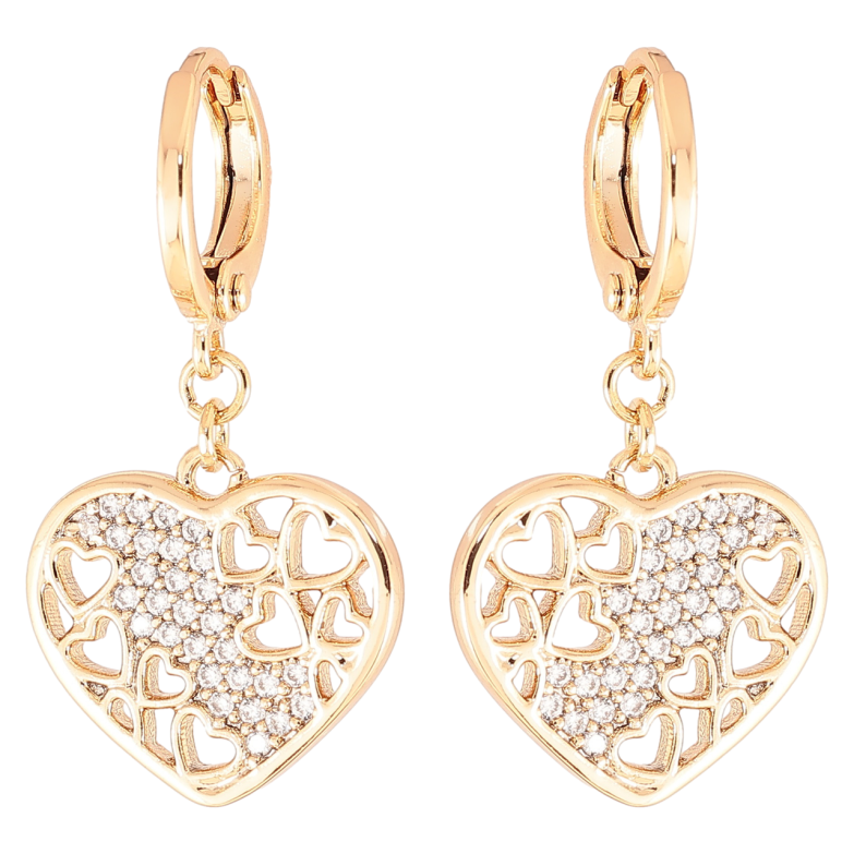 Сережки Xuping Позолота 18K підвіски на колечках «Сердечка з цирконієм» фото №19 Сережки Xuping Позолота 18K підвіски на колечках «Сердечка з цирконієм» фото №19