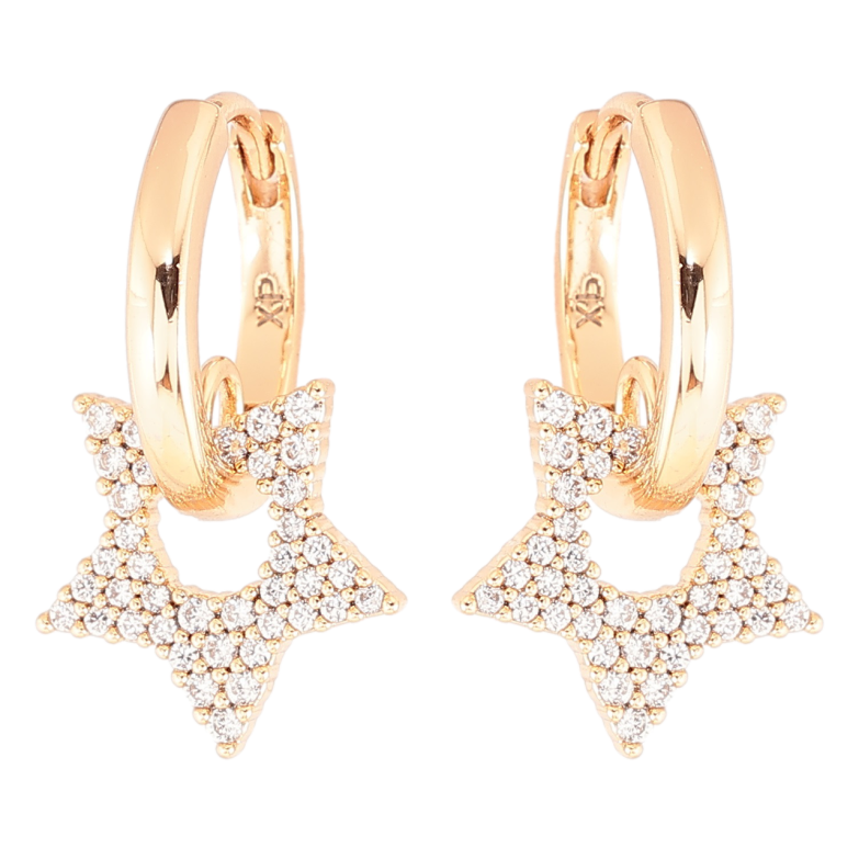 Сережки Xuping Позолота 18K підвіски на колечках «Зірки з цирконієм» фото №19 Сережки Xuping Позолота 18K підвіски на колечках «Зірки з цирконієм» фото №19