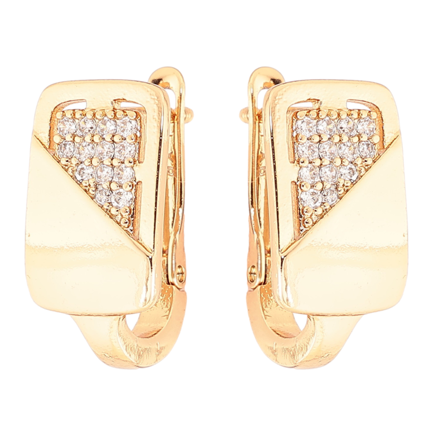 Серьги Xuping Позолота 18K английский замок Инкрустация цирконием фото №1 Серьги Xuping Позолота 18K английский замок Инкрустация цирконием фото №1