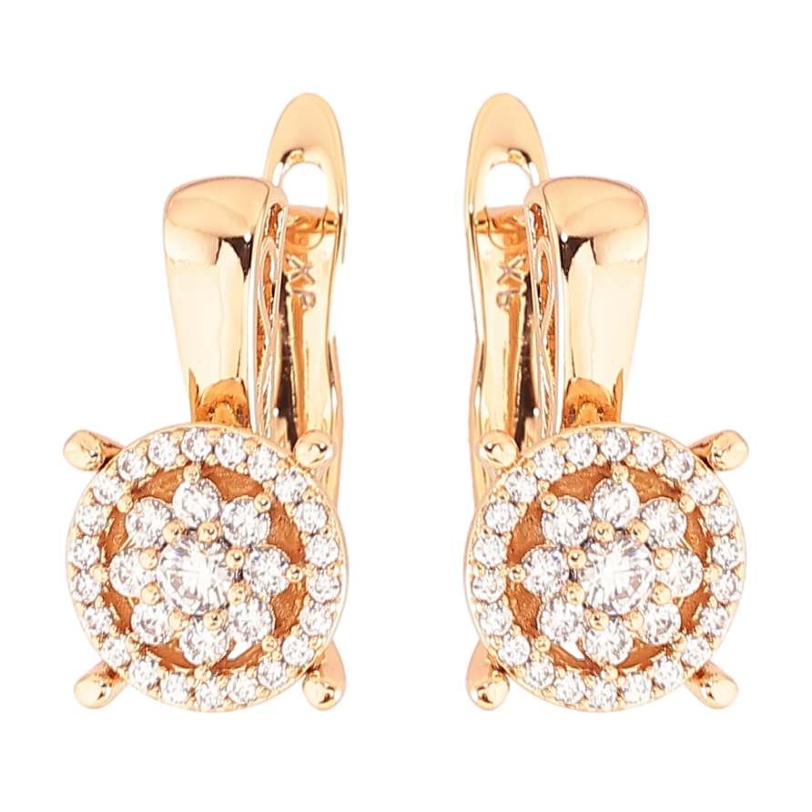 Серьги Xuping Позолота 18K английский замок Узор с инкрустацией цирконием фото №1 Серьги Xuping Позолота 18K английский замок Узор с инкрустацией цирконием фото №1