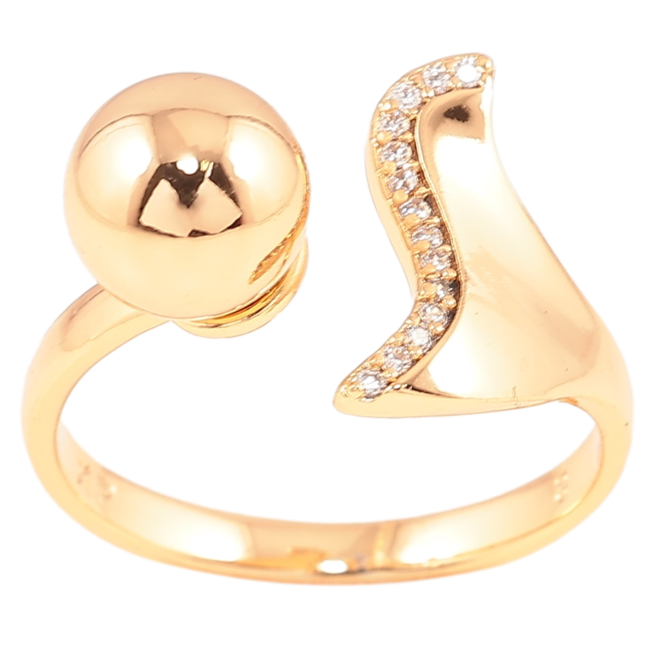 Кольцо Xuping Позолота 18K Узор с цирконием и шариком фото №16 Кольцо Xuping Позолота 18K Узор с цирконием и шариком фото №16