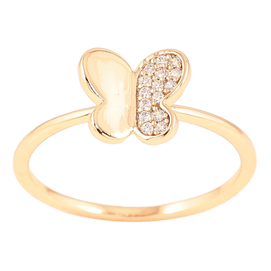 Каблучка Xuping Позолота 18K «Метелик з цирконієм» фото №1 Каблучка Xuping Позолота 18K «Метелик з цирконієм» фото №1