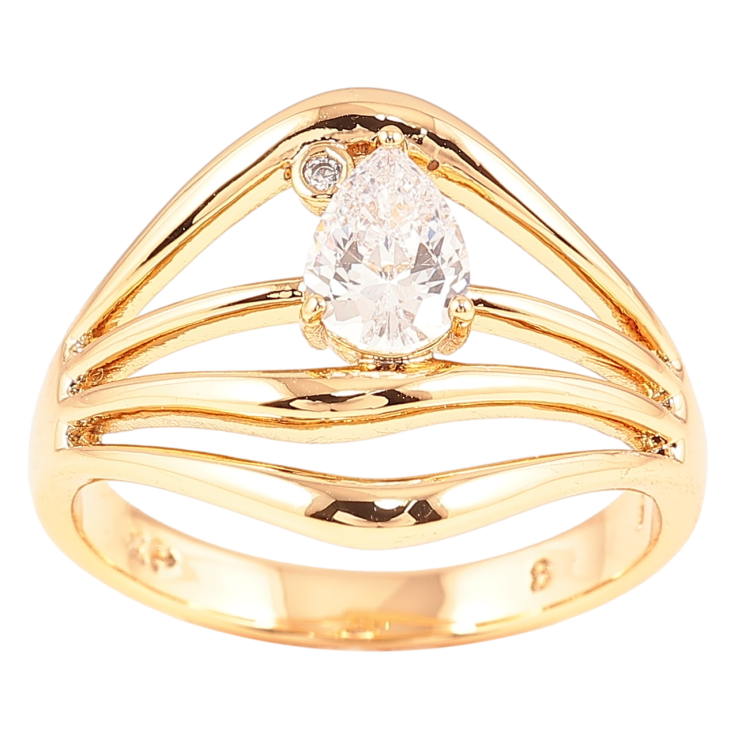 Кольцо Xuping Позолота 18K Декоративный узор с кристальной капелькой фото №8 Кольцо Xuping Позолота 18K Декоративный узор с кристальной капелькой фото №8