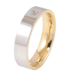 Каблучка Xuping TTM Stainless Steel Колір 14К + Родій «Візерунок з цирконієм, шир. 5мм» фото №2