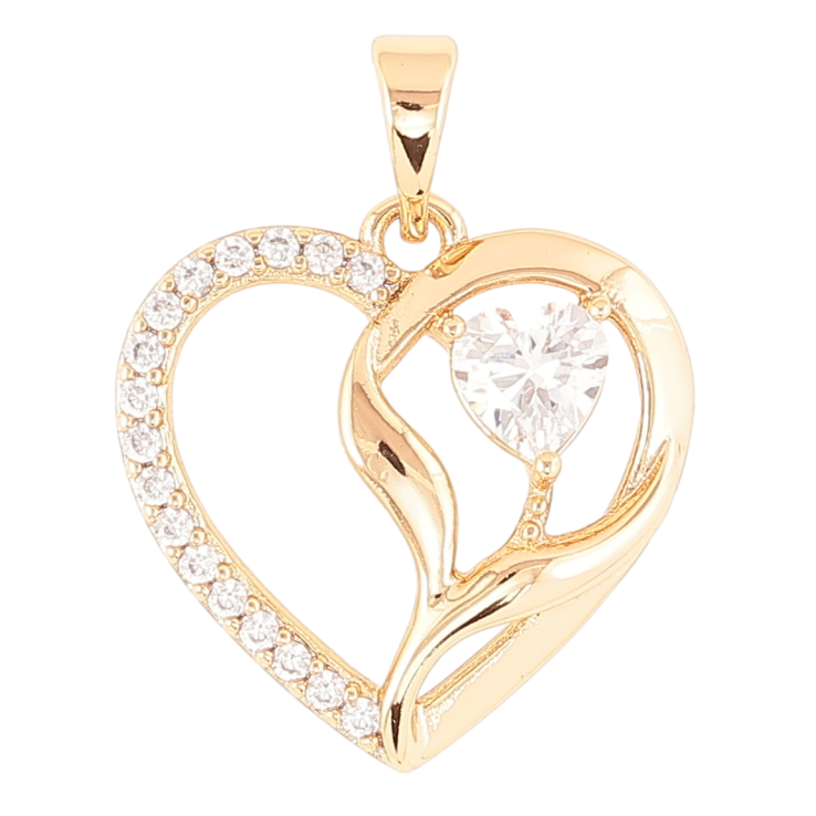 Кулон Xuping Позолота 18K Сердце с цирконием для цепочки до 5мм фото №10 Кулон Xuping Позолота 18K Сердце с цирконием для цепочки до 5мм фото №10