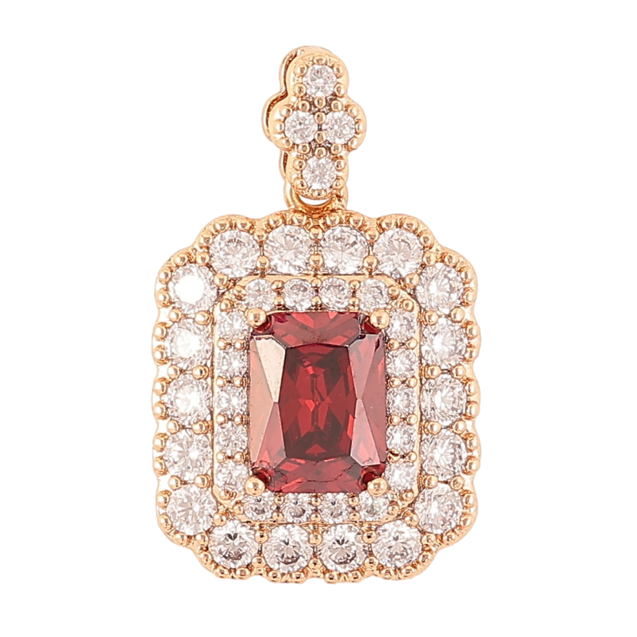 Кулон Xuping Позолота 18K «Інкрустація цирконієм з червоним фіанітом» для ланцюжка до 3мм фото №1 Кулон Xuping Позолота 18K «Інкрустація цирконієм з червоним фіанітом» для ланцюжка до 3мм фото №1