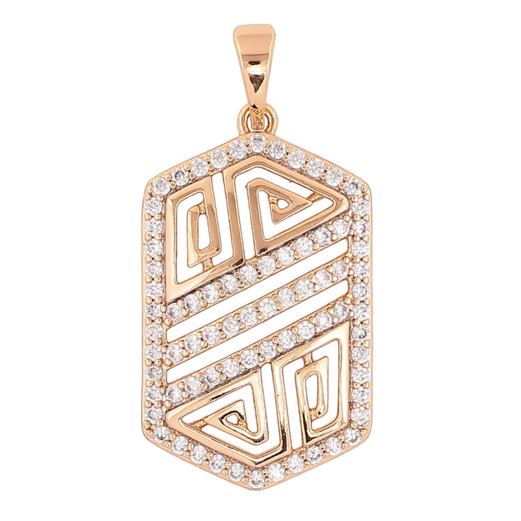 Кулон Xuping Позолота 18K «Різьблений візерунок з цирконієм» для ланцюжка до 5мм фото №5 Кулон Xuping Позолота 18K «Різьблений візерунок з цирконієм» для ланцюжка до 5мм фото №5