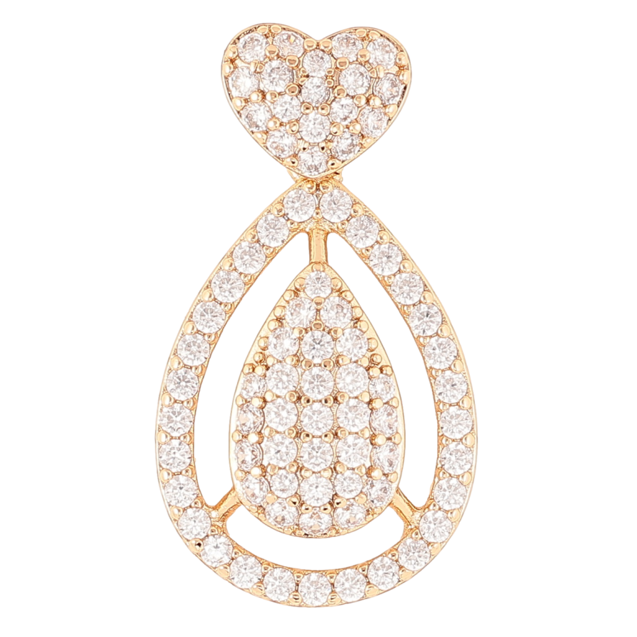 Кулон Xuping Позолота 18K Декоративное сердечко с инкрустацией цирконием для цепочки до 3мм фото №1