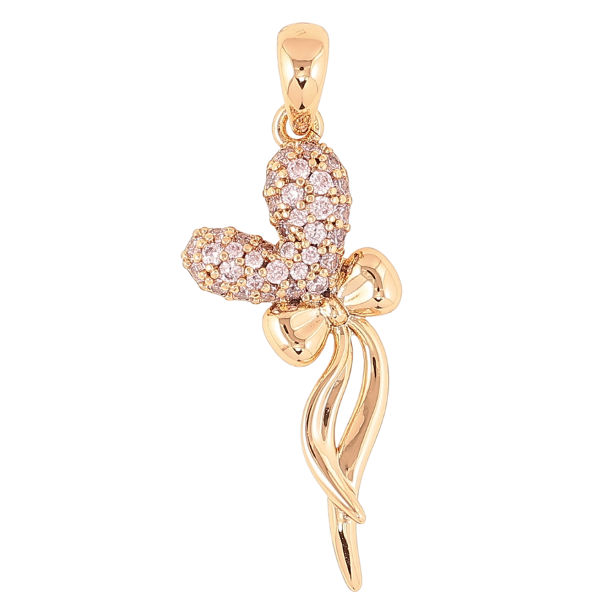 Кулон Xuping Позолота 18K «Сердечко з бантом» для ланцюжка до 5мм фото №1 Кулон Xuping Позолота 18K «Сердечко з бантом» для ланцюжка до 5мм фото №1