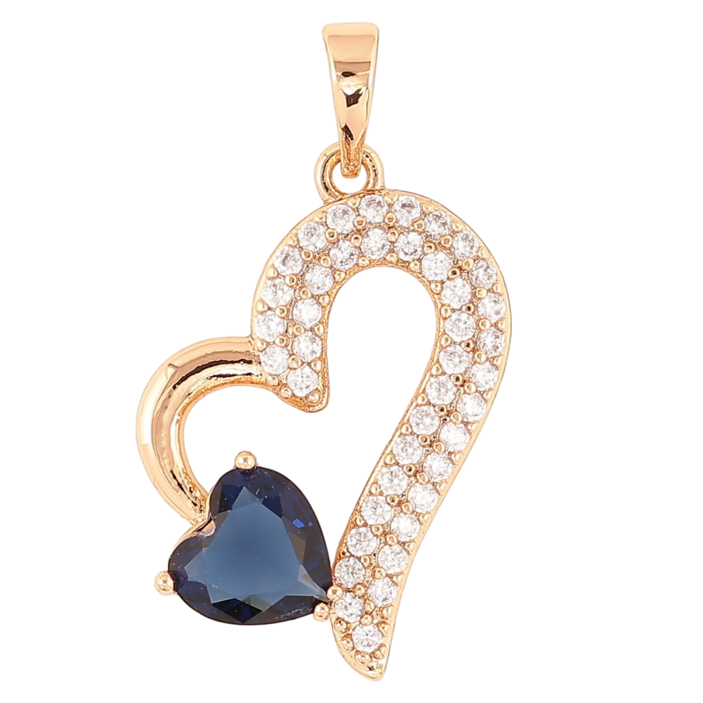 Кулон Xuping Позолота 18K «Сердечко з інкрустацією цирконієм і синім фіанітом» для ланцюжка до 6мм фото №22 Кулон Xuping Позолота 18K «Сердечко з інкрустацією цирконієм і синім фіанітом» для ланцюжка до 6мм фото №22